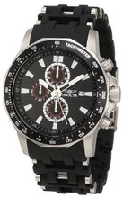 Invicta 1930 Sea Spider Chronograph Black Textured Dial Black Polyurethane