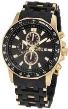 Invicta 1931 Sea Spider Chronograph Black Dial Black Polyurethane