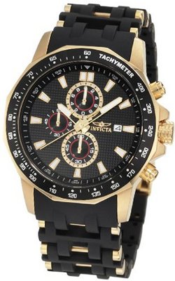 Invicta 1931 Sea Spider Chronograph Black Dial Black Polyurethane