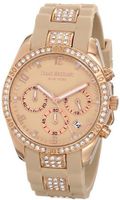 Isaac Mizrahi IMN15RA Gold Tone Crystal Case Crystal Accented Apricot Silicone Strap