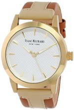 Isaac Mizrahi IMN18N Nude Gold Tone Polished Case Nude Luggage Leather Strap
