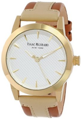 Isaac Mizrahi IMN18N Nude Gold Tone Polished Case Nude Luggage Leather Strap