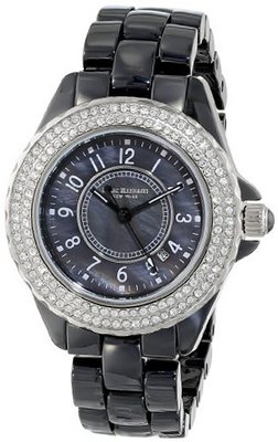 Isaac Mizrahi IMN45B Crystal Bezel Black Ceramic Bracelet
