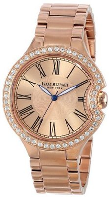 Isaac Mizrahi IMN64R Crystal Case Steel Polished Brushed Link Bracelet