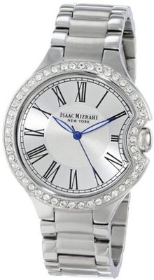 Isaac Mizrahi IMN64S Crystal Case Steel Polished Brushed Link Bracelet