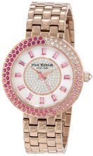 Isaac Mizrahi IMN65R Rose Gold Paved Case Steel Polished Brushed Link Bracelet