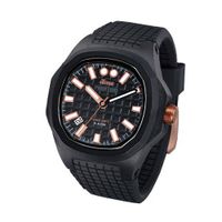 iTime Unisex Quartz with Black Dial Analogue Display and Black Silicone Strap PH4901-PHP2