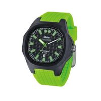 iTime Unisex Quartz with Black Dial Analogue Display and Green Silicone Strap PH4300-PHD5