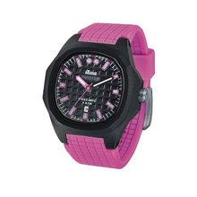 iTime Unisex Quartz with Black Dial Analogue Display and Pink Silicone Strap PH4300-PHD2