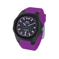 iTime Unisex Quartz with Black Dial Analogue Display and Purple Silicone Strap PH4300-PHD3