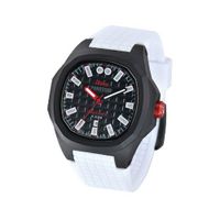 iTime Unisex Quartz with Black Dial Analogue Display and White Silicone Strap PH4300-PHD1