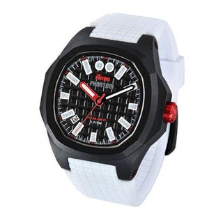 iTime Unisex Quartz with Black Dial Analogue Display and White Silicone Strap PH4900-PHD1