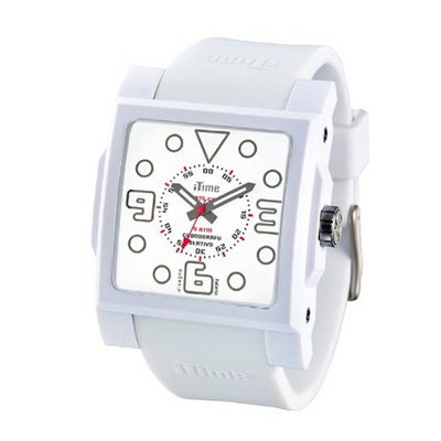 iTime Unisex Quartz with White Dial Analogue Display and White Silicone Strap MC4303-MC01W