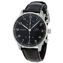 IWC Portuguese Black Dial Automatic Alligator Leather 3714-47