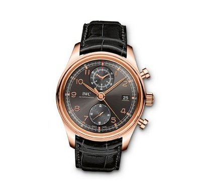 IWC Portuguese Chronograph Classic Gray Dial Leather Strap Automatic IW390405