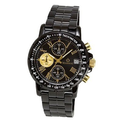 uJ-Axis MARSHAL es to 10 BAR chronograph MRZ002-BBK  