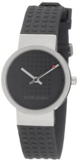 Jacob Jensen 422 Clear Line Stainless Steel Case Black Rubber Band