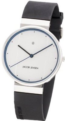 Jacob Jensen 750 New Series Stainless Steel Case Leather Band Silver Dial