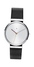 Jacob Jensen 840 Dimension Series Stainless Steel Case Black Leather Band Silver Dial
