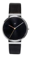 Jacob Jensen 842 Dimension Series Stainless Steel Case Leather Band Black Dial