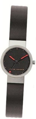 Jacob Jensen Clear Series Quartz with Black Dial Analogue Display and Black Rubber Strap 420