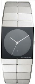 Jacob Jensen Icon Series Quartz with Black Dial Analogue Display and Silver Stainless Steel Strap 210
