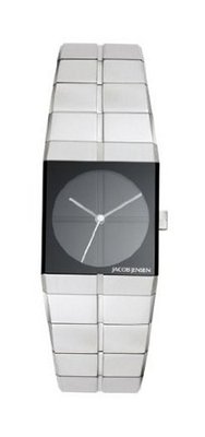 Jacob Jensen Icon Series Quartz with Black Dial Analogue Display and Silver Stainless Steel Strap 220