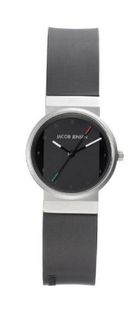 Jacob Jensen New Series Quartz with Black Dial Analogue Display and Black Rubber Strap 742