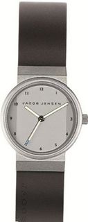 Jacob Jensen New Series Quartz with Silver Dial Analogue Display and Black Rubber Strap 741