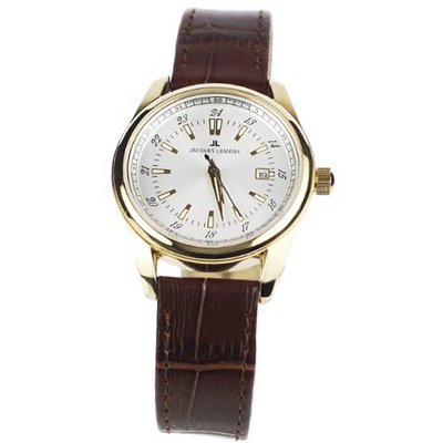 Jacques Lemans Stainless Steel Analog Leather Band