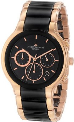 Jacques Lemans 1-1580C Dublin Classic Analog Chronograph with HighTech Ceramic and Sapphire Glass