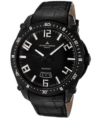 Jacques Lemans GU333C Geneve Silver/Gold/Black Leather