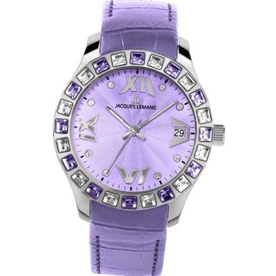 Jacques Lemans Rome 1-1571H Ladies Purple Leather Strap