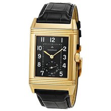 Jaeger LeCoultre Grande Reverso Black Dial 18kt Rose Gold Black Alligator Leather Q3732470
