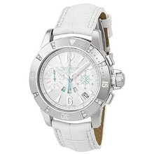 Jaeger LeCoultre Master Compressor Opaline White Dial White Leather Diamond Ladies Q1888420