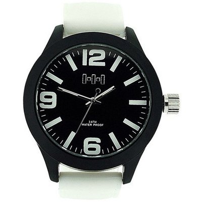 Jakob Strauss Chunky 30M Large Black Dial White Rubber Strap Unisex L503