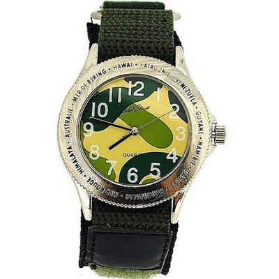 Jakob Strauss Gents 'Around The World' Army Green Velcro Strap JAST04