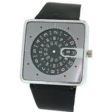 Jakob Strauss Gents Modern Rotating Dial Black PU Strap Everyday JAST25