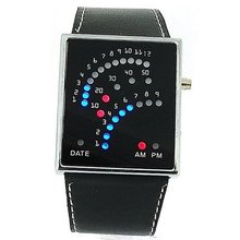 Jakob Strauss Gents Multicolour LED Dial Black PU Strap Everyday JAST26