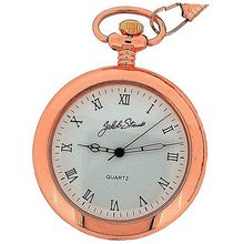 Jakob Strauss Gents Roman Numeral Open Face Rose Tone Pocket JAST06