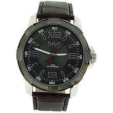 Jakob Strauss Gun Metal Dial 30M Brown Crocodile Effect Strap L504