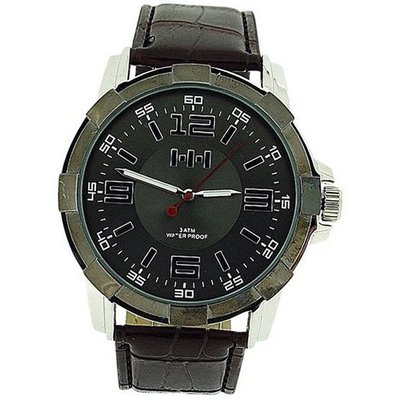 Jakob Strauss Gun Metal Dial 30M Brown Crocodile Effect Strap L504