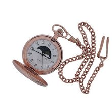 Jakob Strauss Rose Gold Tone Sun & Moon Gents Pocket + 12 Chain JAST10