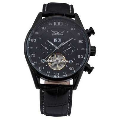 AMPM24 Automatic Mechanical Date Day Sport Tourbillon Black Leather Wrist PMW049