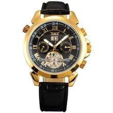 AMPM24 Leather Tourbillion Automatic Mechanical Classic Wrist Golden PMW014