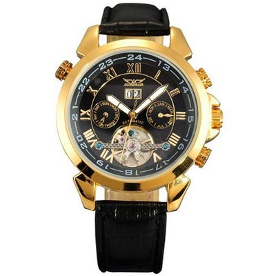 AMPM24 Leather Tourbillion Automatic Mechanical Classic Wrist Golden PMW014