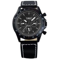 AMPM24 Mechanical Black Analog 6 Hands Date Day Sport Leather Wrist Gift PMW039