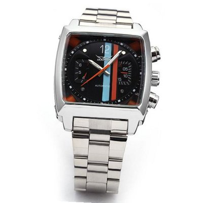 AMPM24 Mechanical Oblong Date Day Sport Black Dial Stainless Steel Wrist PMW047