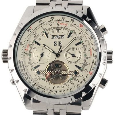 Jaragar 6 Hands Chrongraph Stainless Steel Hand wind Mechanical