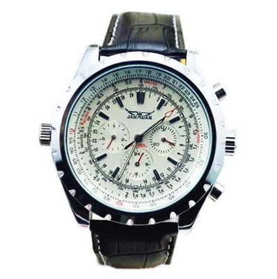 Jaragar 6 Hands Hand wind Chrongraph White Dial Mechanical Wrist